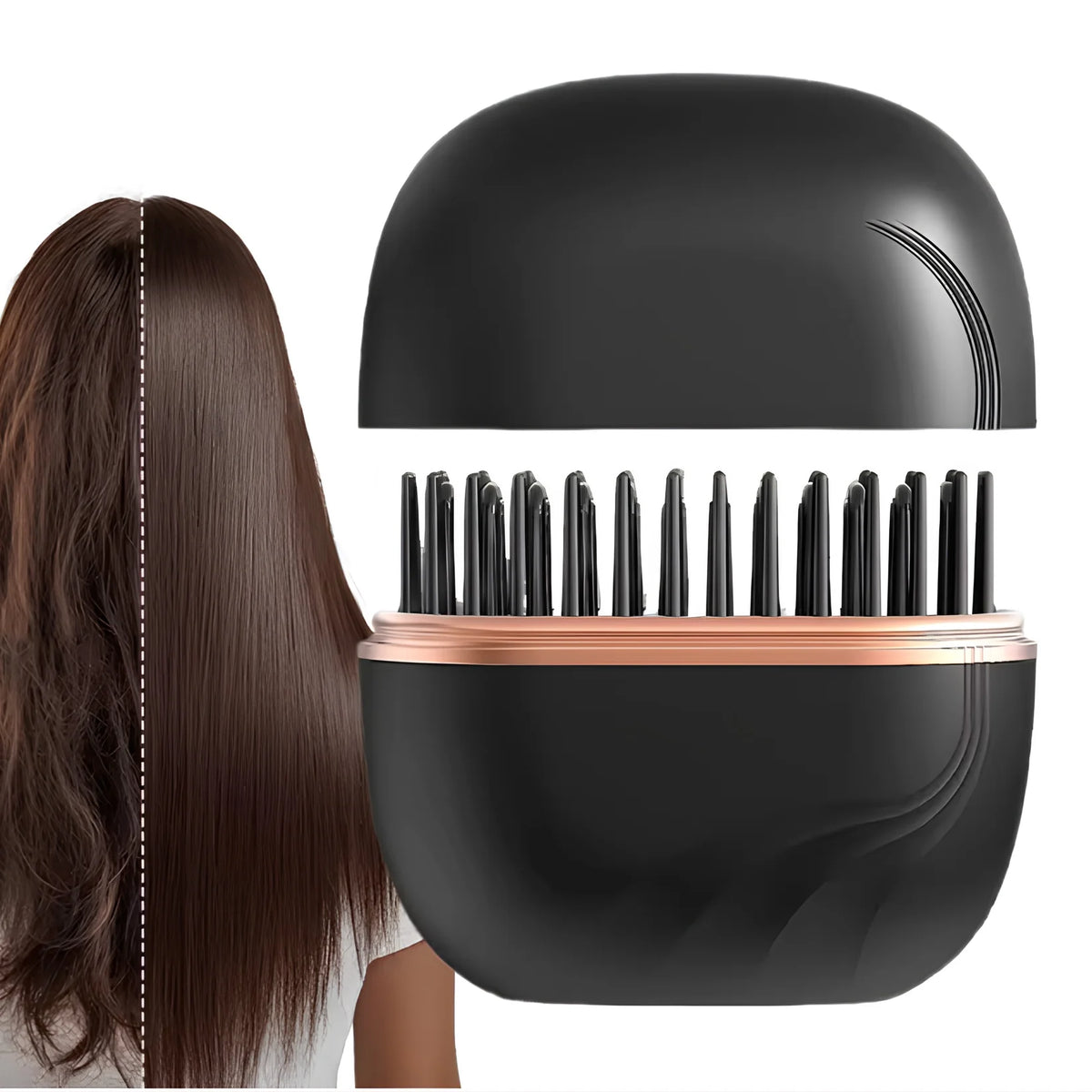 Instant Straightening Hot Brush — 2-in-1 Detangling Heated Comb