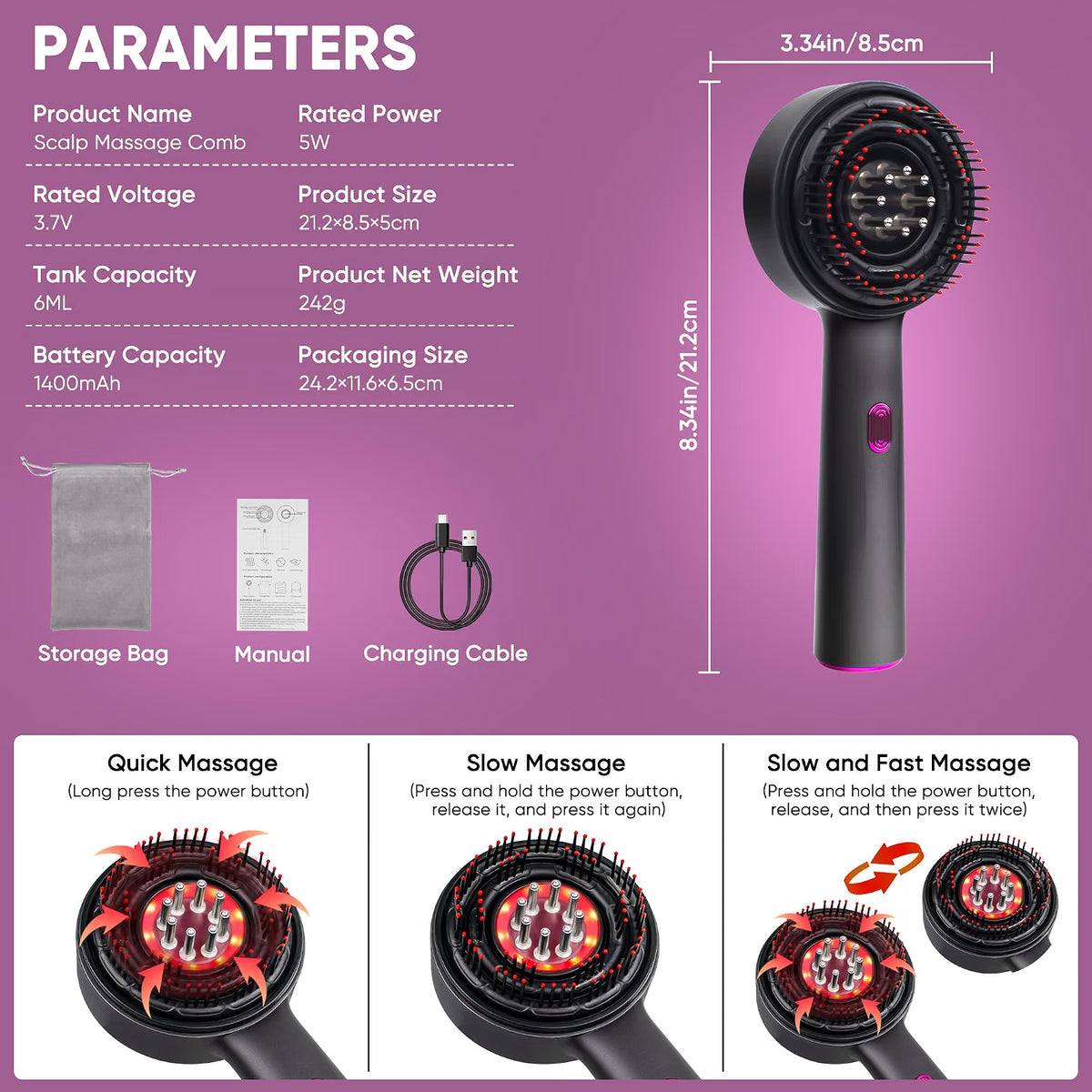 ScalpCare Massage Comb for Men & Women