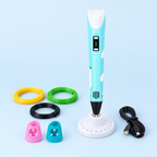 DoodleRise 3D Pen in Blue with stand, filament and finger guards