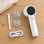 White FuzzAway with 2 spare blades, cleaning brush and USB-C cable