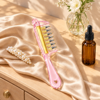 Pink RootGlide on a silk scarf with a pearl clip