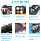 How to use the handheld sewing machine: batteries, fabric placement and finishing the seam