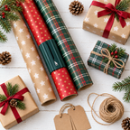 Green SnapCut on Christmas wrapping paper with gifts