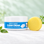 SneakGlow shoe cleaning cream tub with free yellow sponge