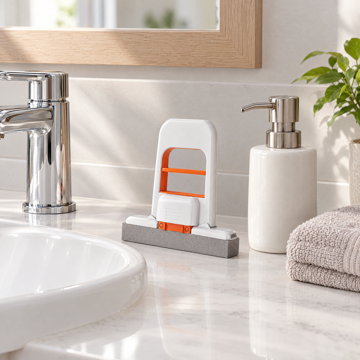 Stands up on its own to dry by the sink