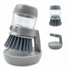 SudsPress soap dispensing dish brush in its drying stand