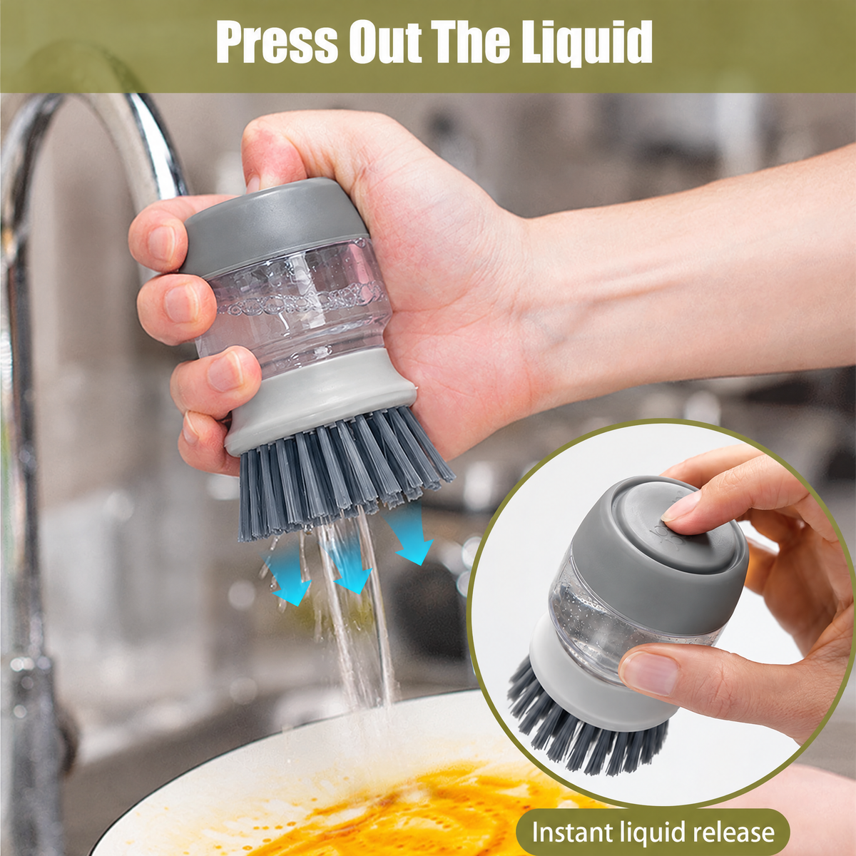 Press the SudsPress top to release dish soap